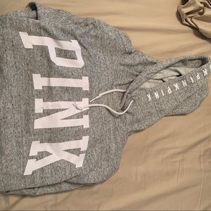 PINK light gray hoodie